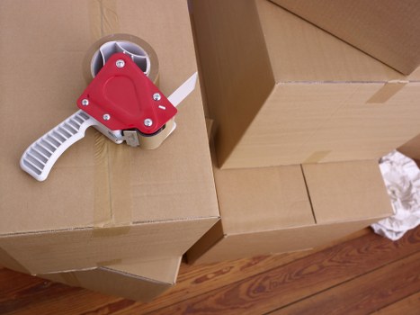 Loading furniture and boxes into a removal truck